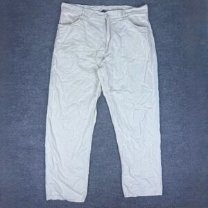 VTG Makaveli‎ Tupac Mens Linen Cotton Blend Relaxed Fit Pants Cream Size XL